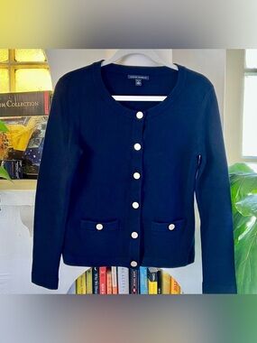 Banana Republic Navy Button-Front Cardigan